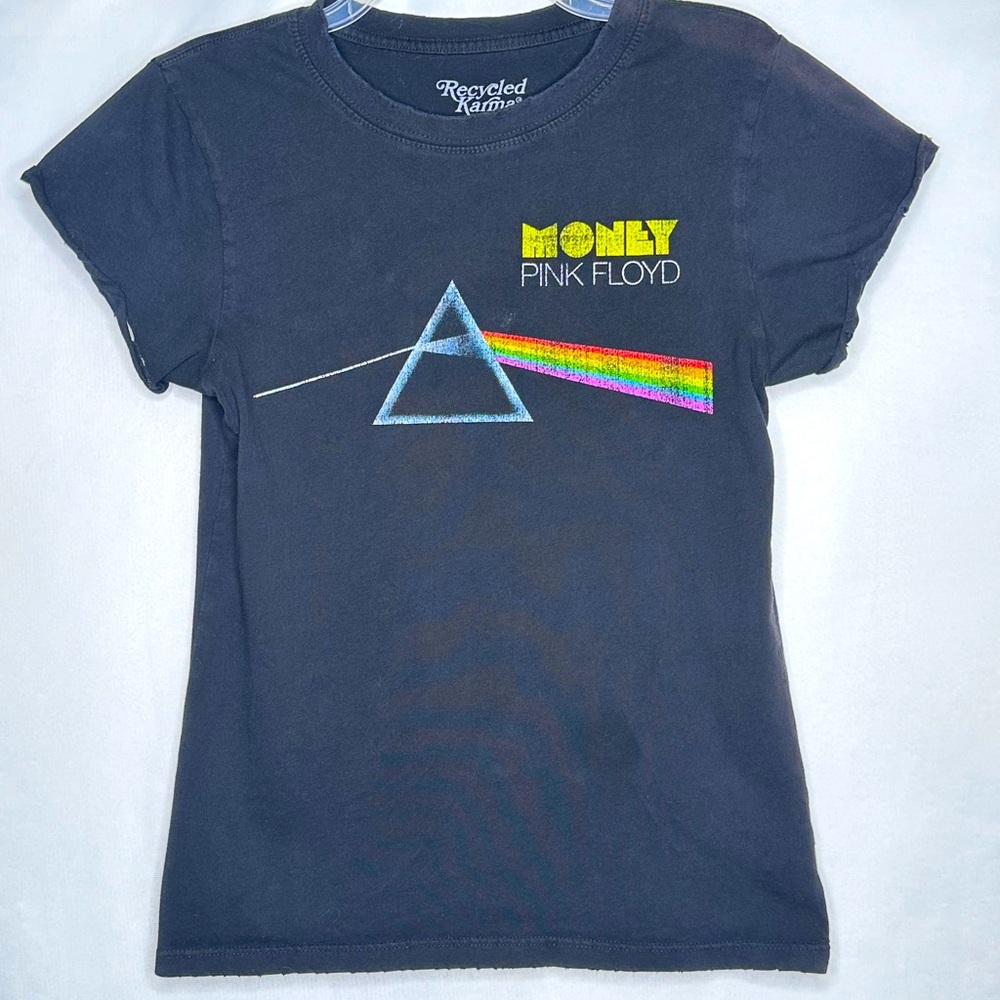 Pink Floyd Dark Side Money T-shirt Graphic‎ Punk Distressed Sz S